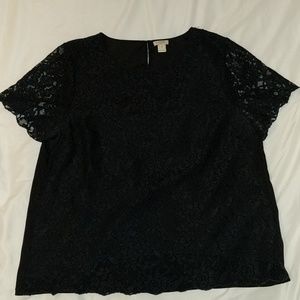 J. Crew Black Lace Blouse